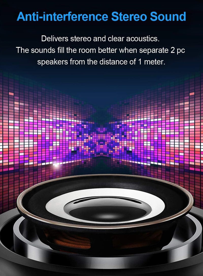 Computer Speakers for Desktop, PC Powered Speaker, USB Powered Monitor Speakers for Computer/TV/Laptop/Gaming (10W)
