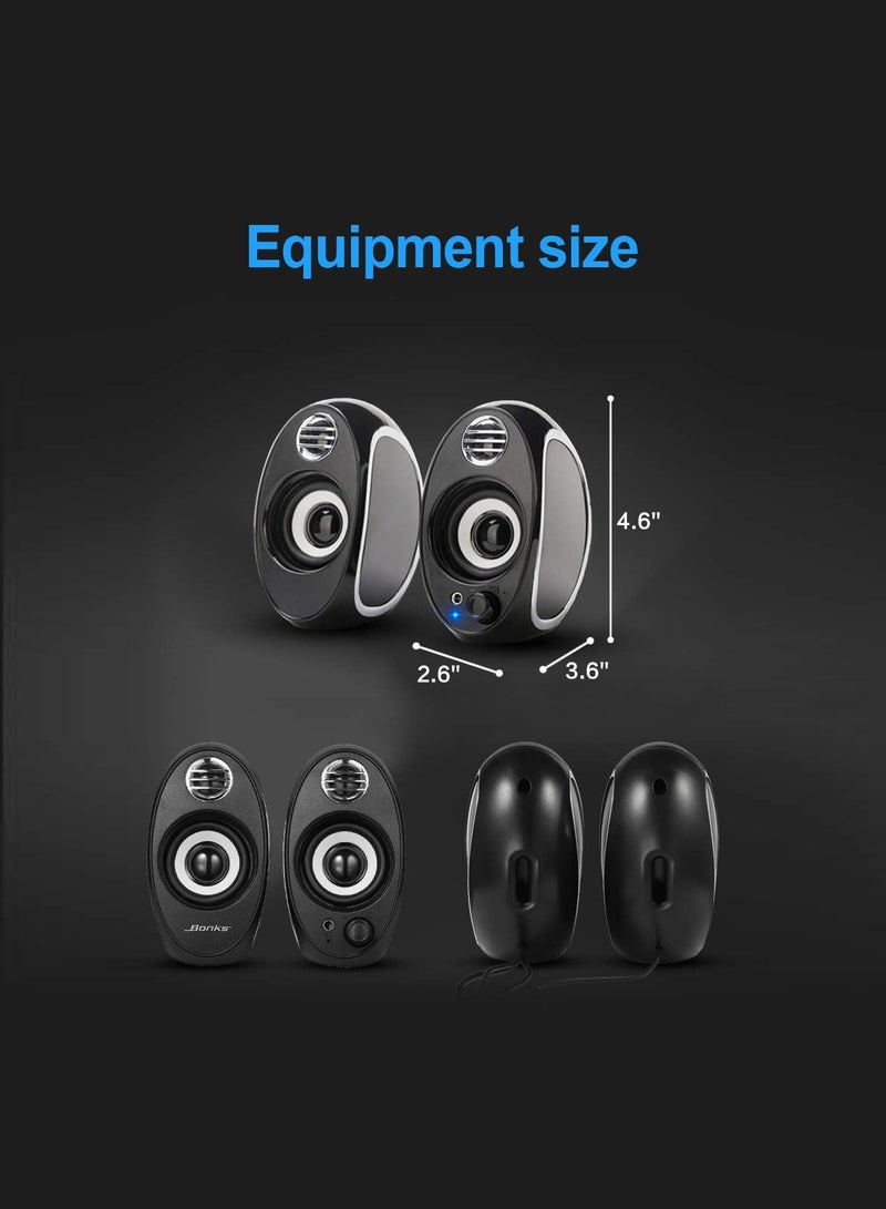 Computer Speakers for Desktop, PC Powered Speaker, USB Powered Monitor Speakers for Computer/TV/Laptop/Gaming (10W)