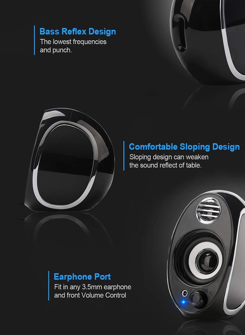 Computer Speakers for Desktop, PC Powered Speaker, USB Powered Monitor Speakers for Computer/TV/Laptop/Gaming (10W)