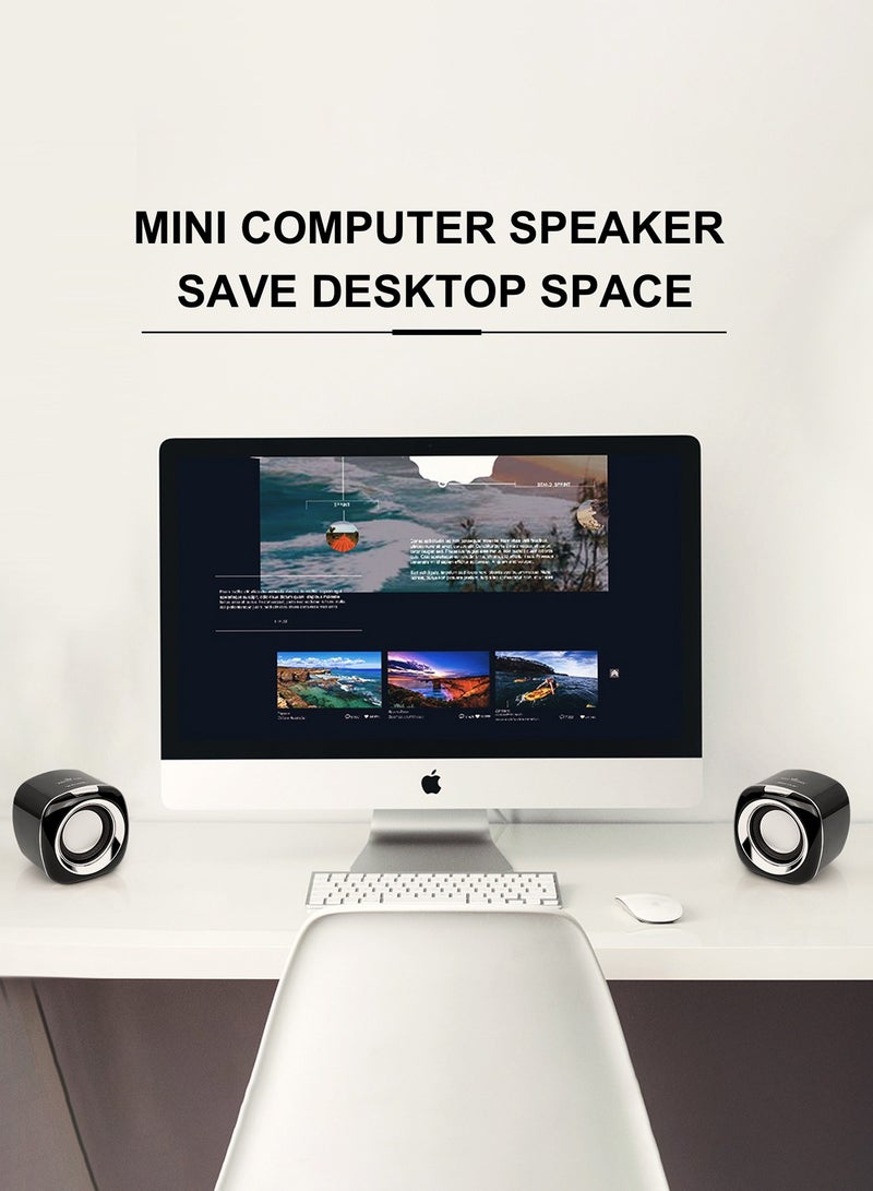 Computer Speakers, 6W PC Powered Speakers USB Speaker Monitor Speakers for Desktop Computer/PC/Laptop Gaming Speaker