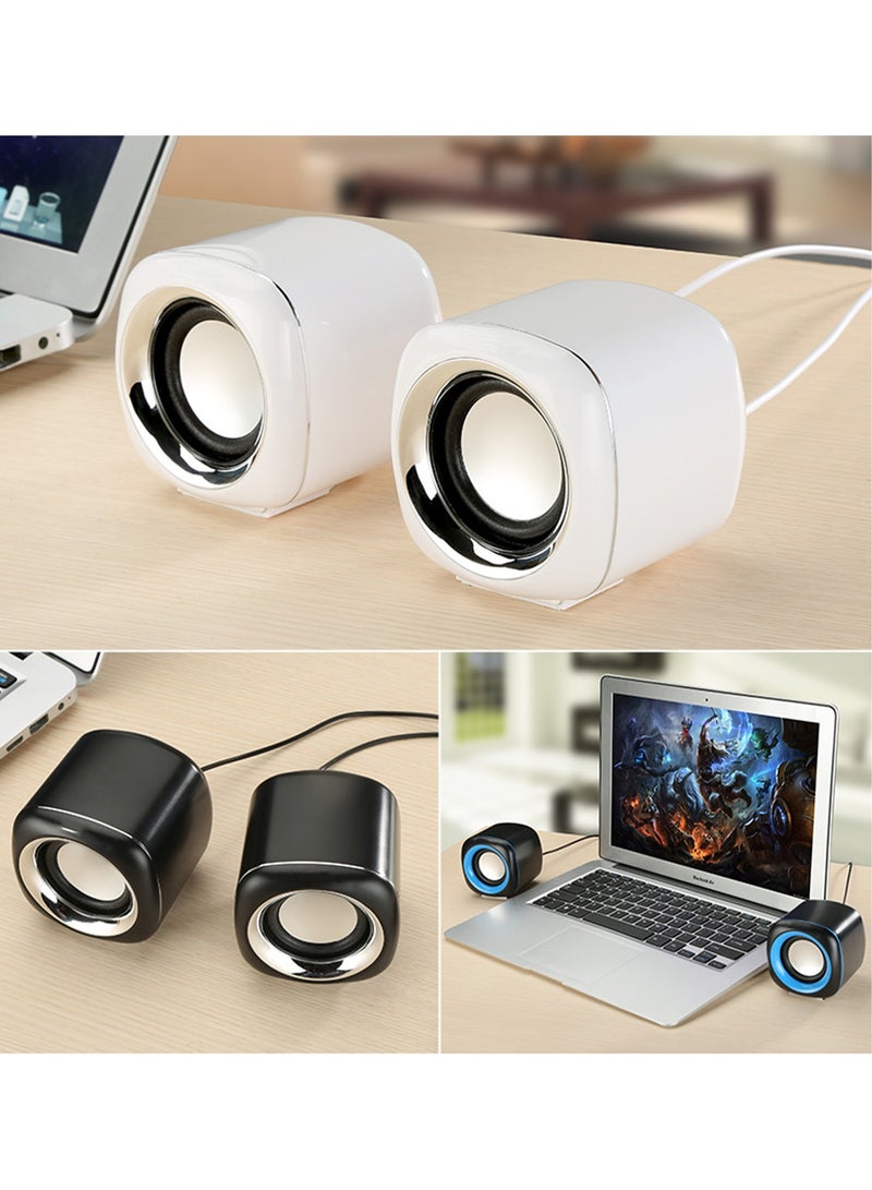 Computer Speakers, 6W PC Powered Speakers USB Speaker Monitor Speakers for Desktop Computer/PC/Laptop Gaming Speaker