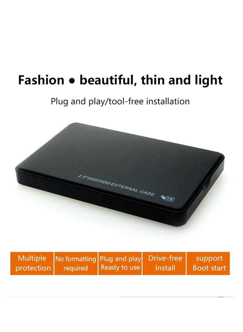 Enclosure Portable Mobile Hard Drive Cases for SSD External Storage With USB3.0/2.0 Cable ABS