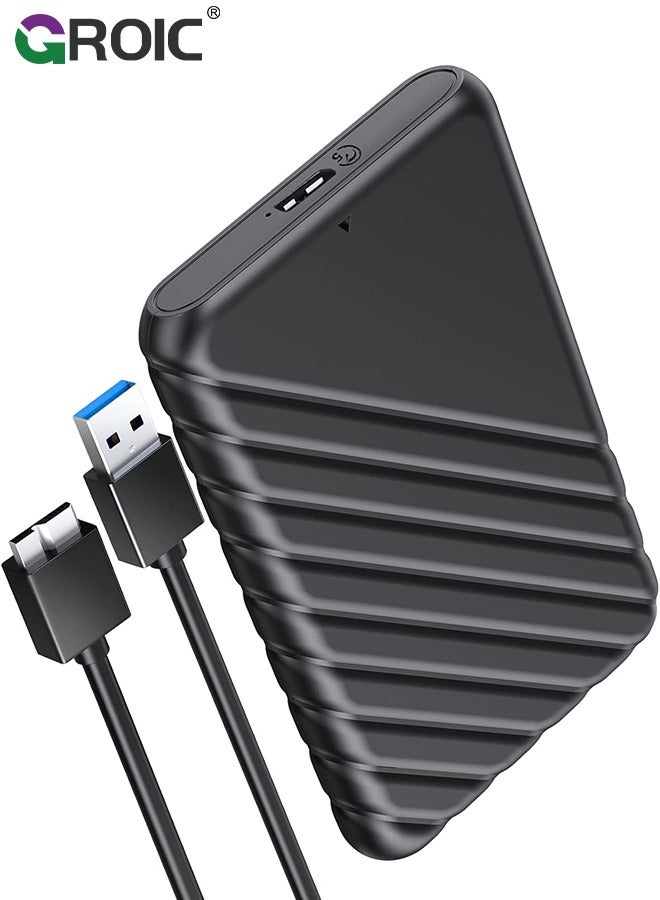 2.5 Inch Hard Drive Black Enclosure USB 3.0 to SATA 5Gbps for 7-9.5mm SSD HDD External Hard Drive Disk Case Support UASP Trim Tool