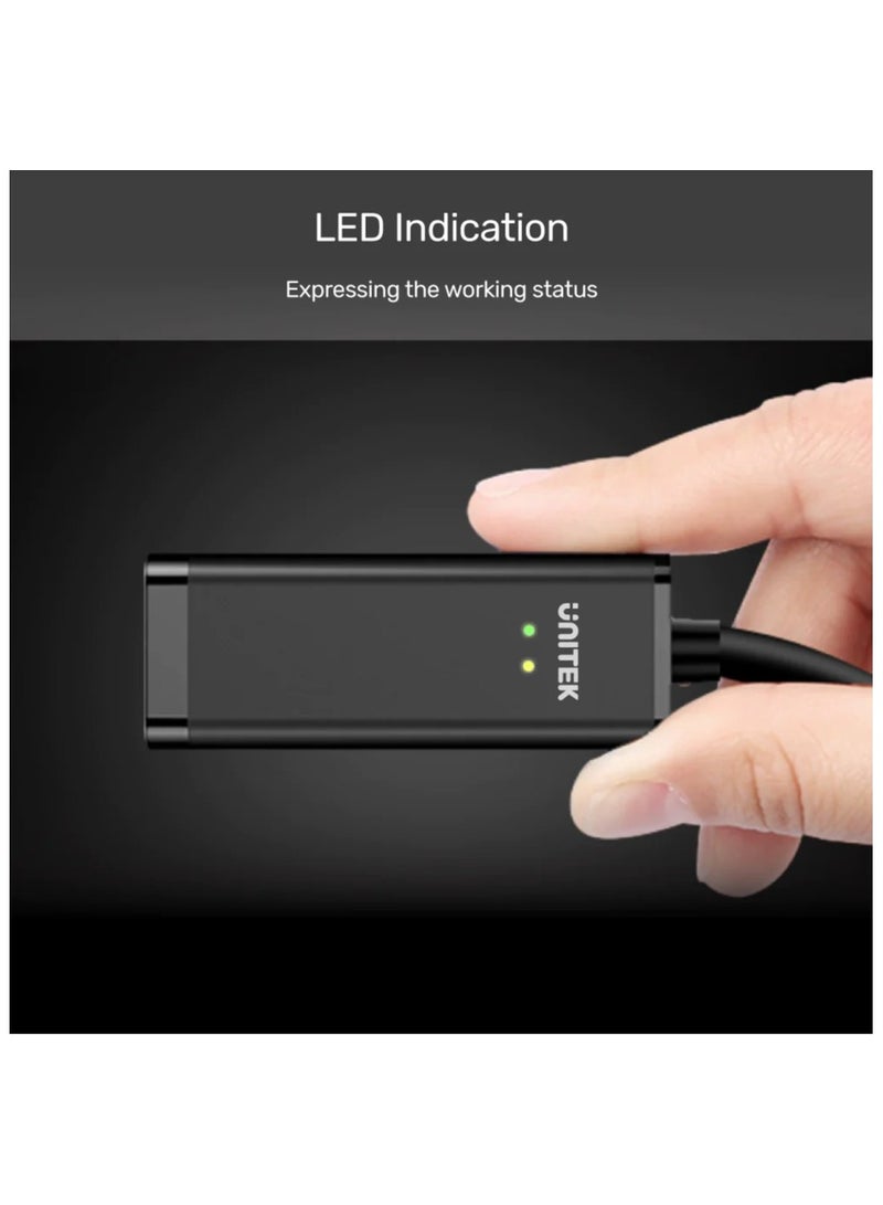 USB 3.0 to Gigabit Ethernet Adapter in Black