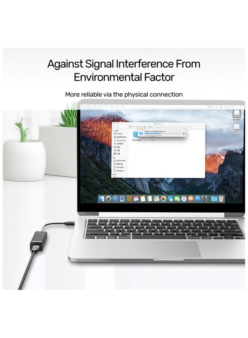 USB 3.0 to Gigabit Ethernet Adapter in Black