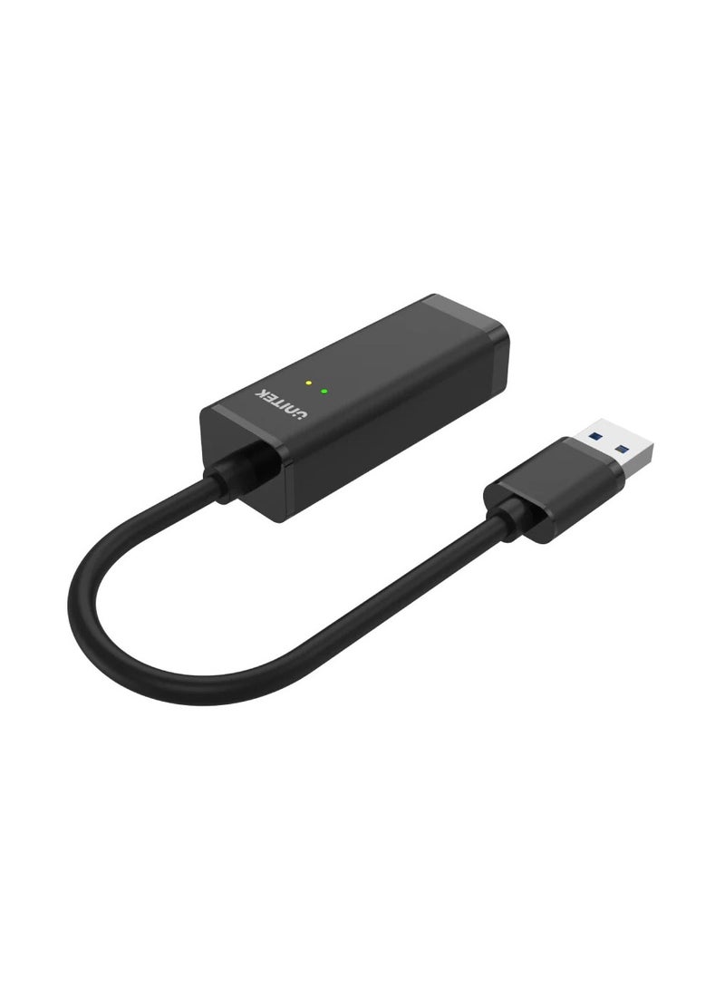 USB 3.0 to Gigabit Ethernet Adapter in Black