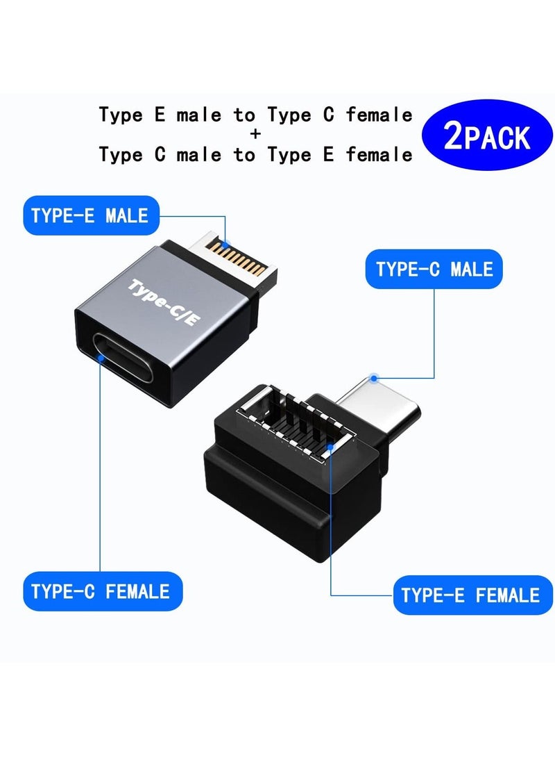 SYOSI 2Pcs USB 3.1 Type-E to Type-C Extension Adapter, Male Port Female & (10 Gbit/s)