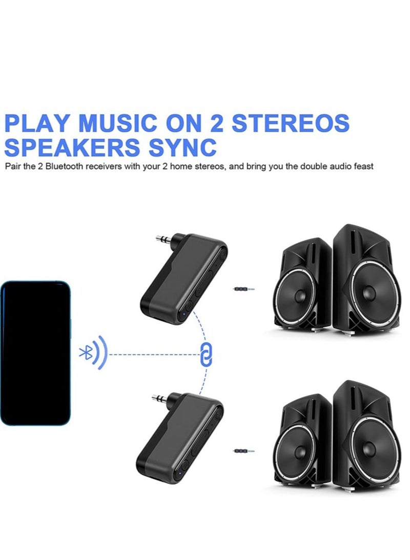Bluetooth 5.3 AUX Adapter for Car, 3.5mm Auxiliary Wireless Audio Receiver, Bluetooth Receiver for Car Music/Hands-Free Calling, 12H Battery Life, for Car/Home Stereo (1 Pcs)