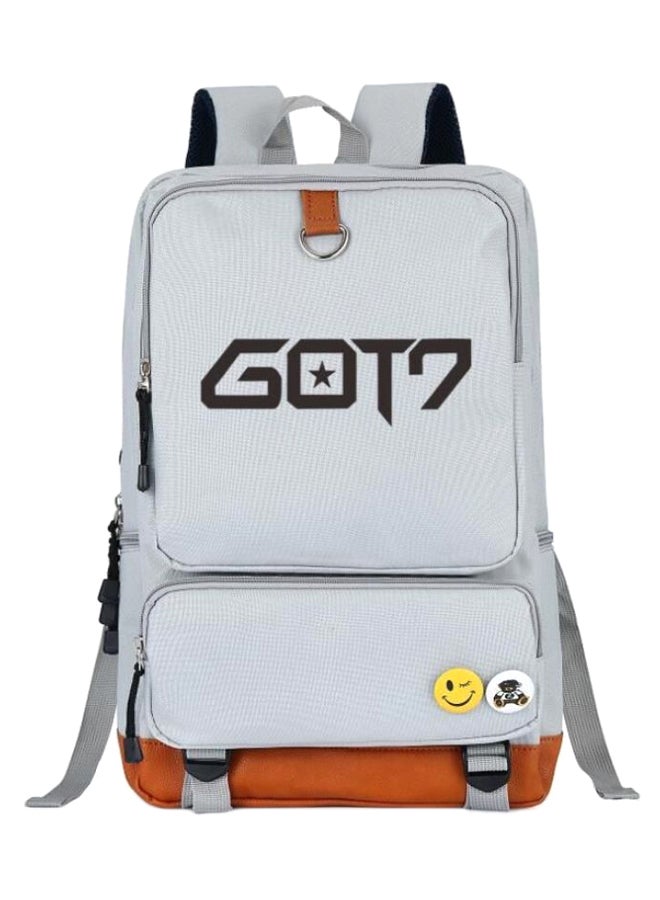 GOT7 Designer Laptop Backpack 17-Inch Grey/Brown/Black