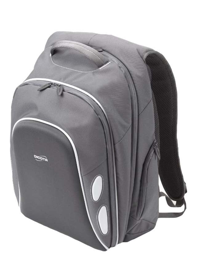 Protective Zipper Closure Backpack For 15-Inch Laptops Grey/White