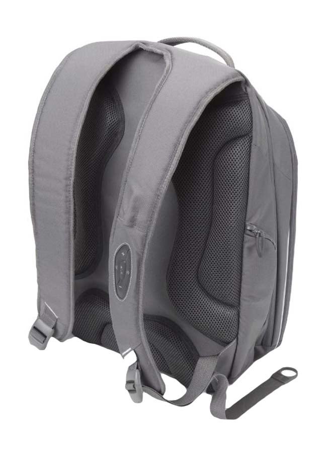 Protective Zipper Closure Backpack For 15-Inch Laptops Grey/White