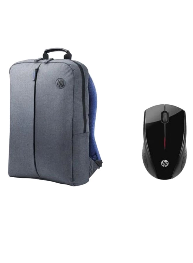 Laptop Backpack For 15.6-Inch Laptop With Mouse Grey/Black