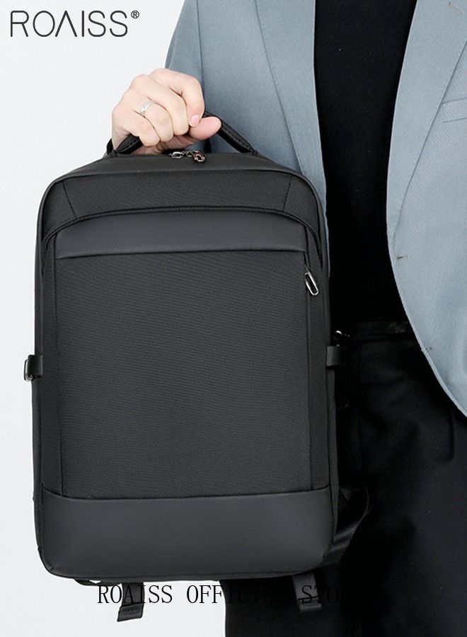 Large Capacity Business Backpack Waterproof Travel Backpack College School Computer Backpack Simple Leisure Daypack for Men Women Fits 15.6 Inch Notebook Black