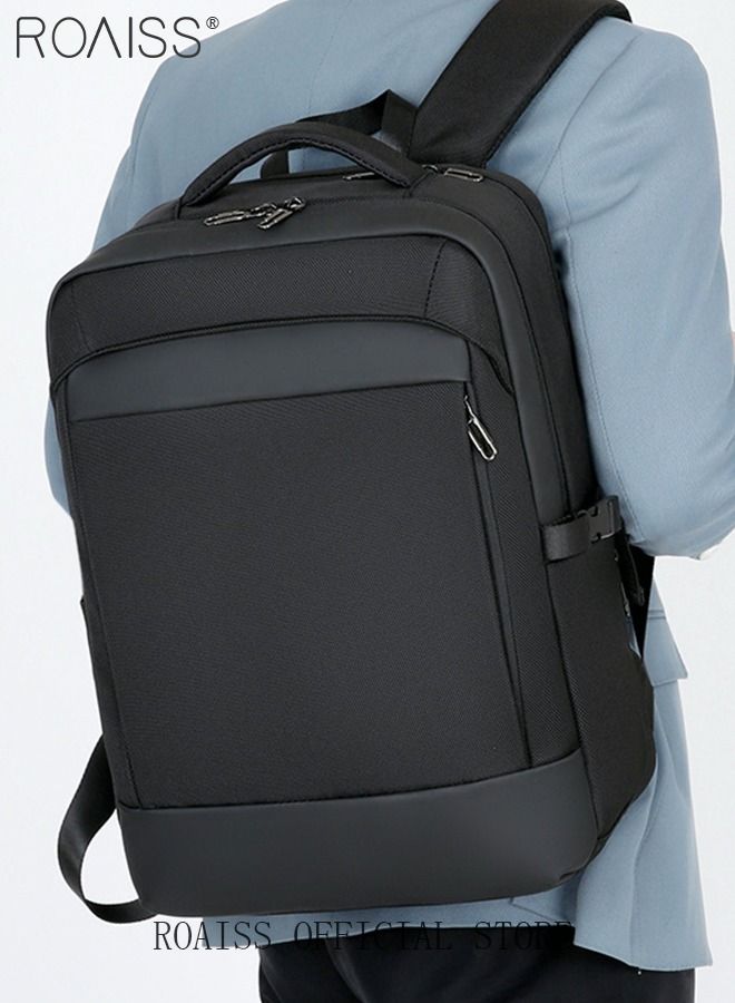 Large Capacity Business Backpack Waterproof Travel Backpack College School Computer Backpack Simple Leisure Daypack for Men Women Fits 15.6 Inch Notebook Black