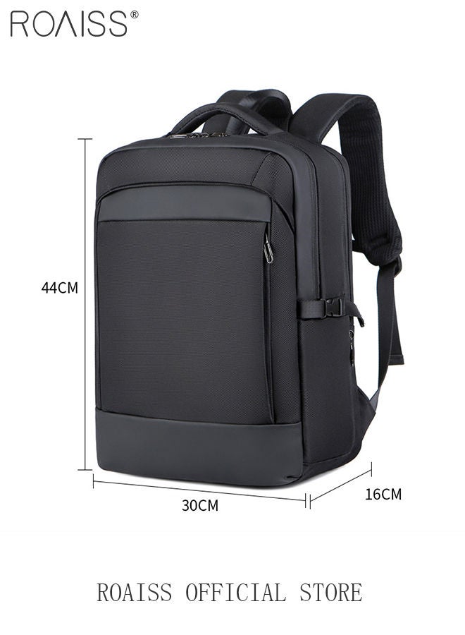 Large Capacity Business Backpack Waterproof Travel Backpack College School Computer Backpack Simple Leisure Daypack for Men Women Fits 15.6 Inch Notebook Black