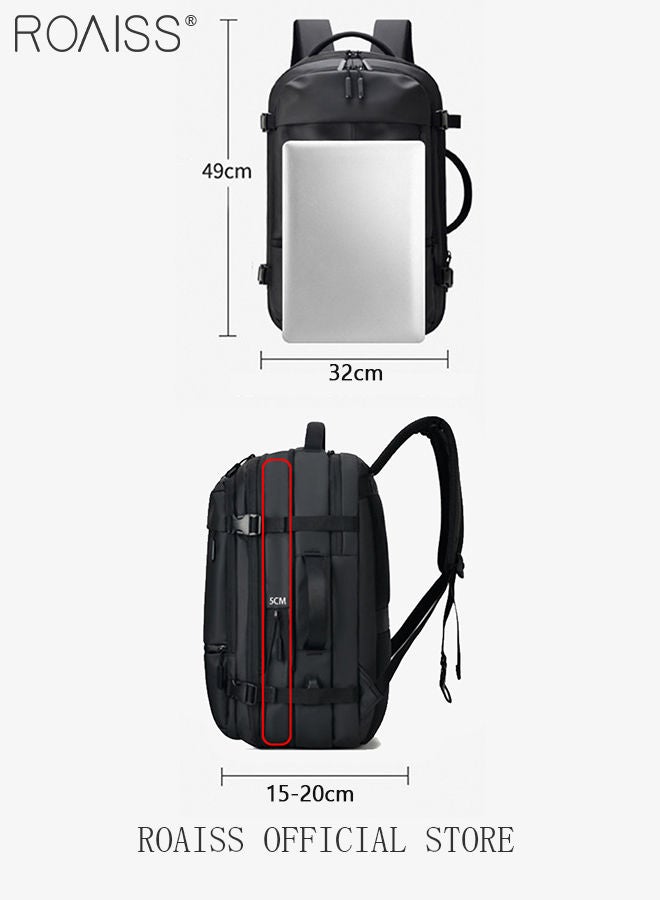 Fits 17 Inch Laptop Backpack Business Backpack 3 in 1 Scalable Capacity College Bookbag For Work School Travel Flight with USB Port Waterproof Casual Computer Daypack for Men