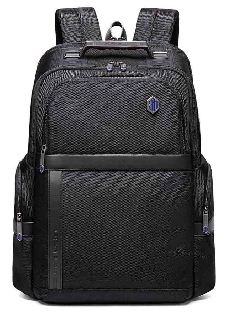 Professional Business Travel Backpack with USB Charging Port for Men,Water Resistant Large College School Book Bag Durable Commuter Bag,Black