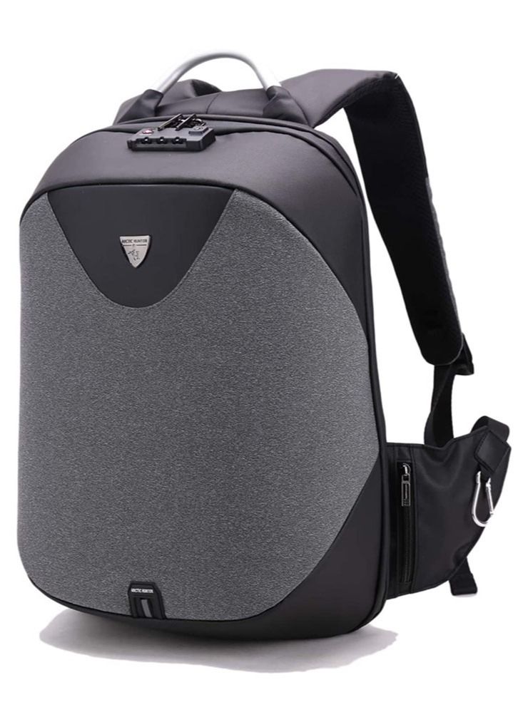 Classic Business Laptop Bag, Waterproof Anti Theft School Backpack with USB Charging Port for Men, Darkgrey