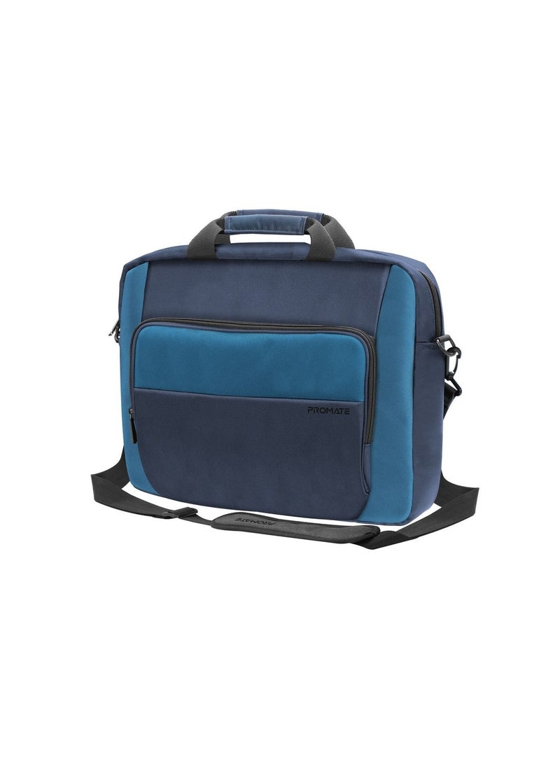 Messenger Bag, Lightweight 15.6-Inch Laptop Bag With Secure Zippers, Water-Resistance, Luggage Belt, Front Pocket And Multiple Compartments