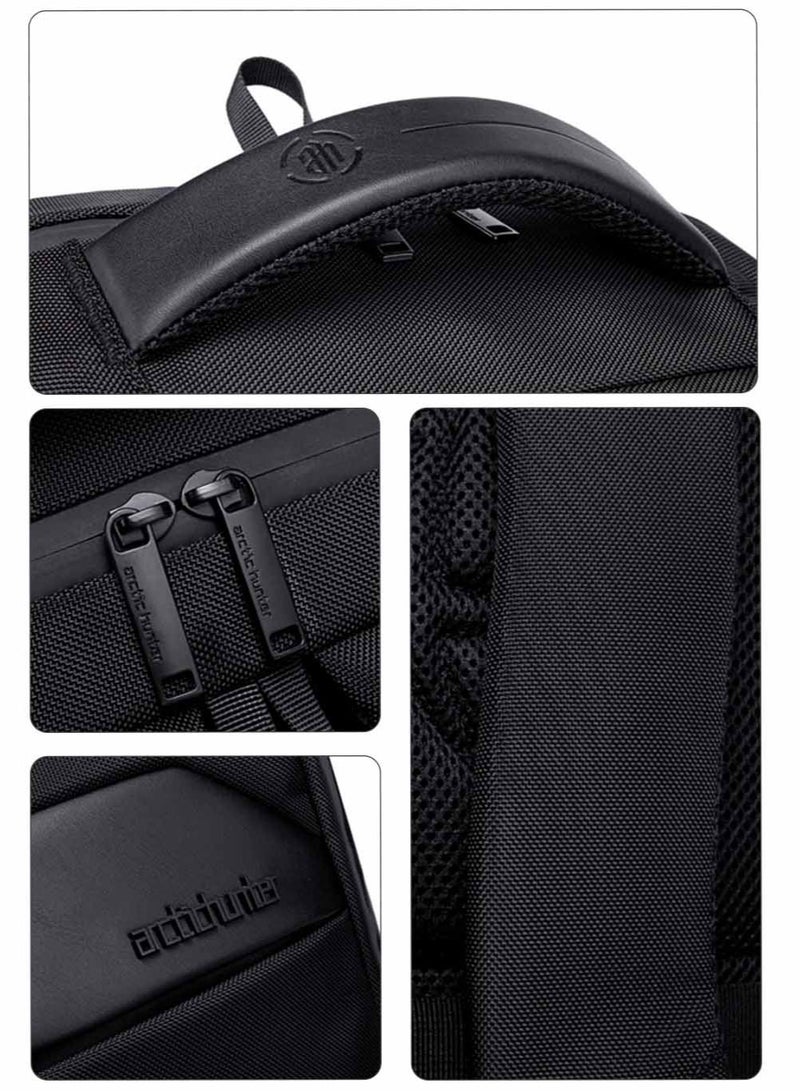 Business Laptop Bag, Classic Waterproof Travel Backpack Fits 15.6 Inch Computer Notebook with Inner Organizer for Men, Black