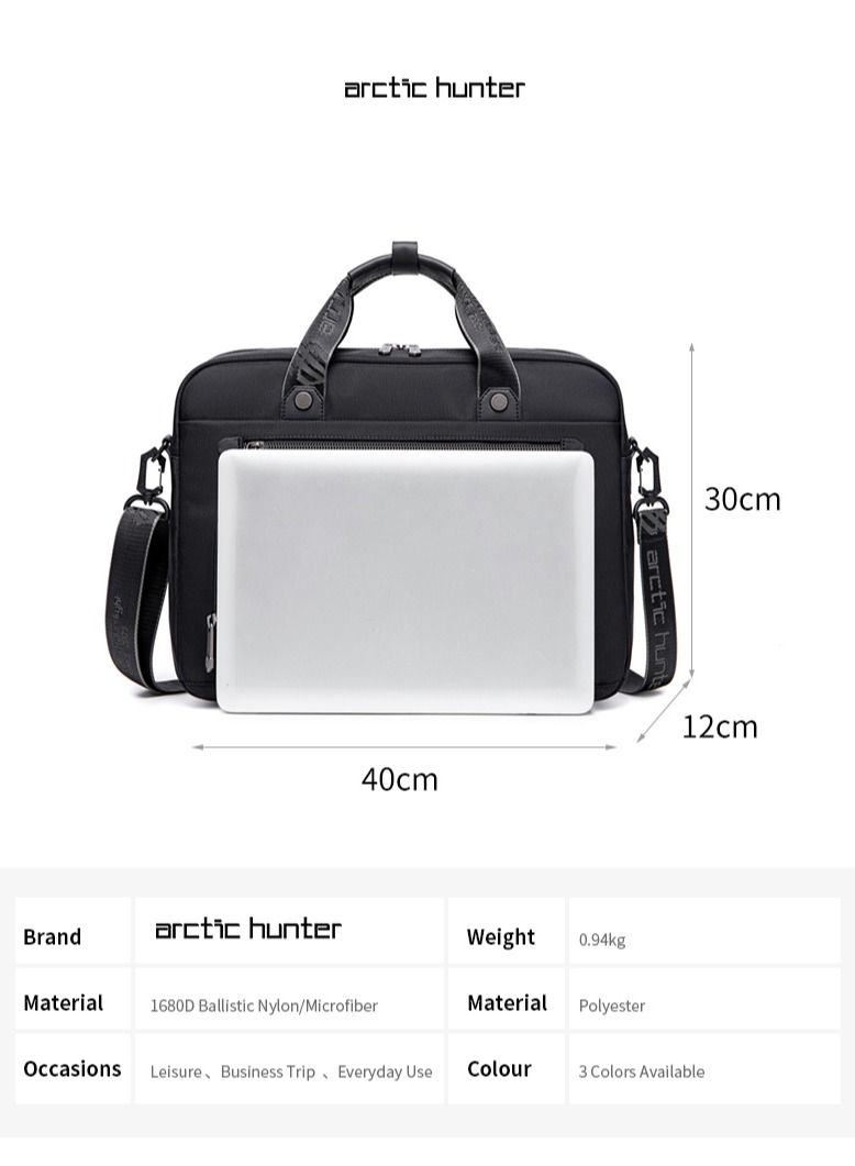 Office Laptop Bag Water Resistant Anti Theft Messenger Bag 15.6 inch with 4 Zipper Pockets and Adjustable Shoulder Strap Sling Bag for Men and Women GW00017 Black