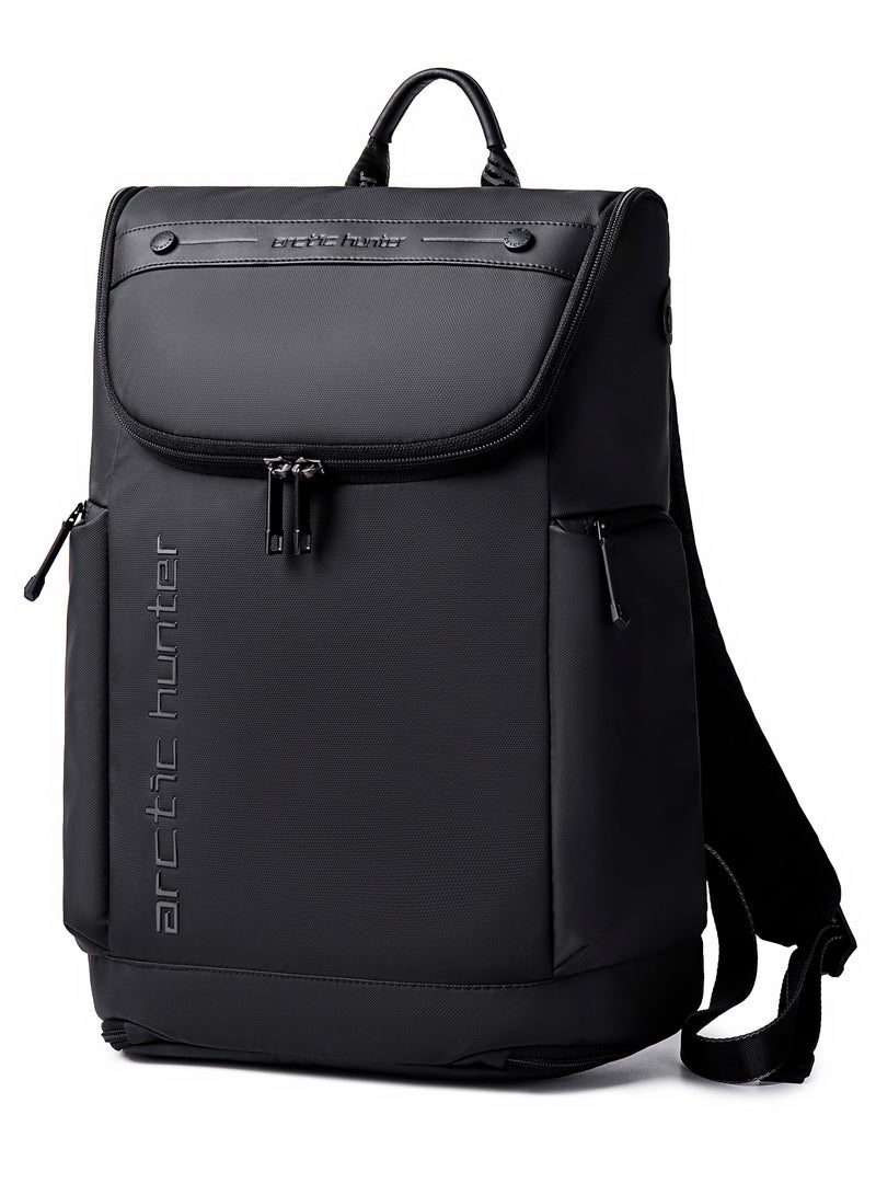 Water Resistant Polyester 180 Degree Flat Open 15.6 inch Unisex Travel Laptop Backpack B00465 Black