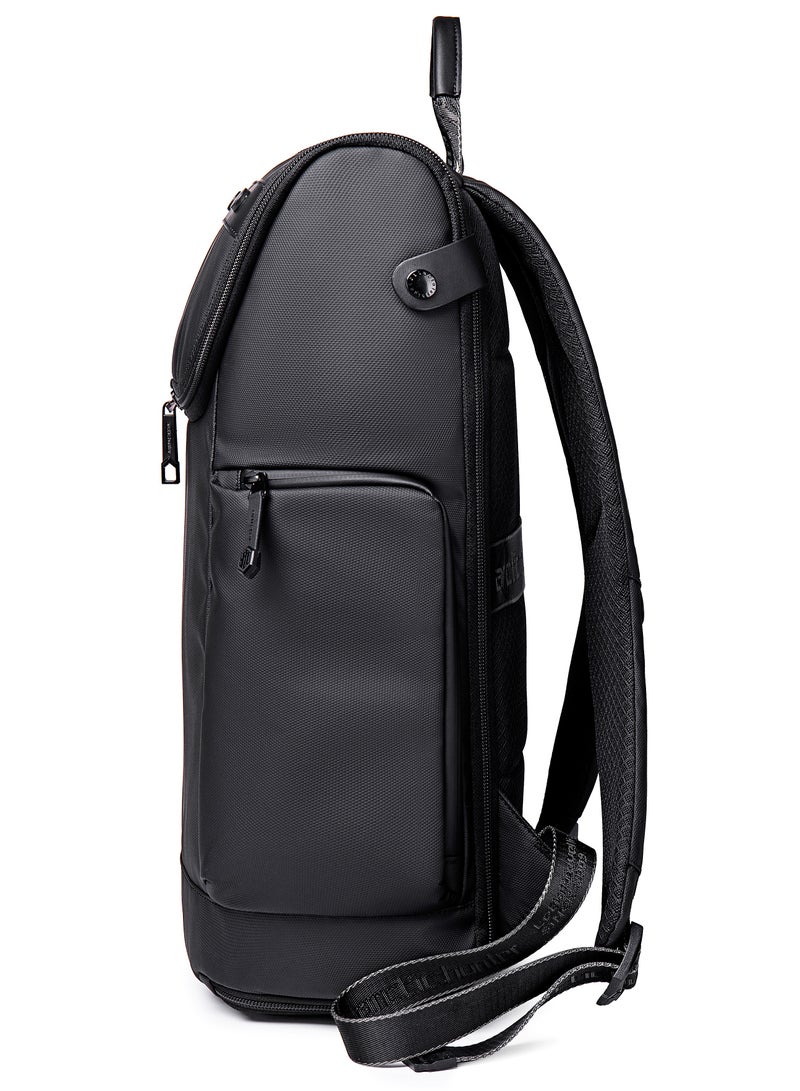 Water Resistant Polyester 180 Degree Flat Open 15.6 inch Unisex Travel Laptop Backpack B00465 Black