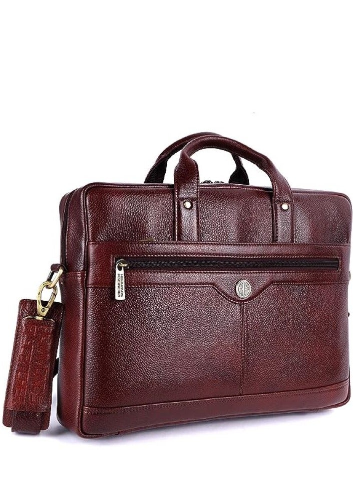 Genuine Leather Executive Office Messenger Bag | 15.6