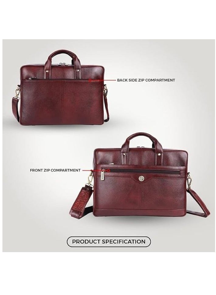 Genuine Leather Executive Office Messenger Bag | 15.6