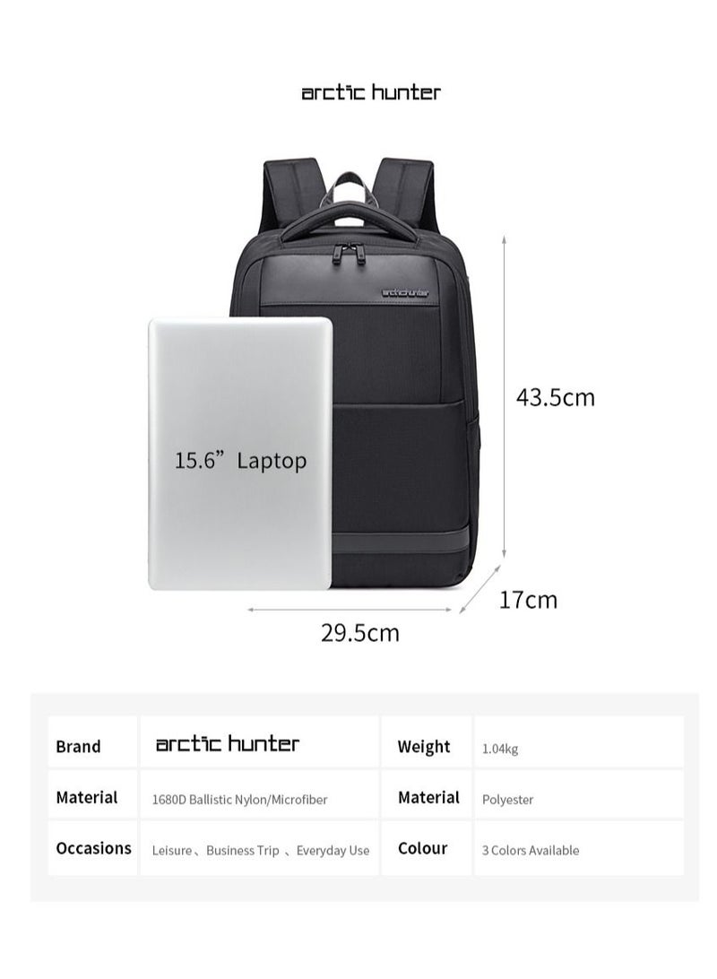 Classic Business Travel Backpack School Shoulder Book Laptop Bag with Laptop Compartment for Men and Women B00498 Black