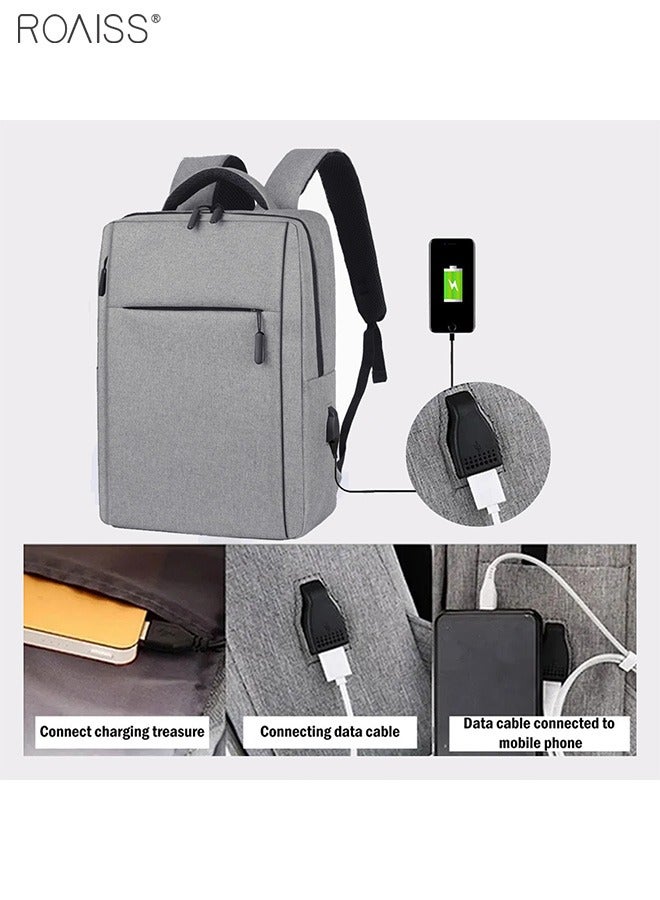 Waterproof Oxford Cloth Computer Backpack Usb Charging Port Large Capacity Multi Pocket Backpack Lightweight Travel Computer Bag