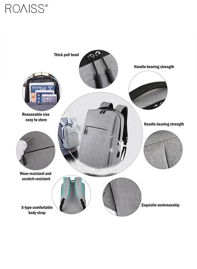 Waterproof Oxford Cloth Computer Backpack Usb Charging Port Large Capacity Multi Pocket Backpack Lightweight Travel Computer Bag