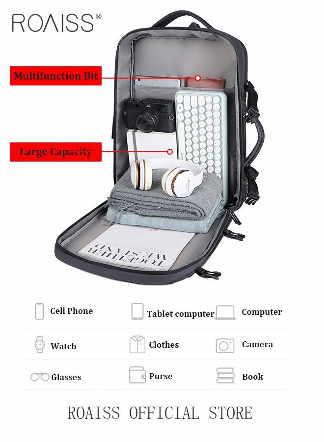 Multi Purpose Large Capacity Laptop Backpack with USB Charge Men 35L Extra Large Carry On Backpack Men Water Resistant Traveling Suitcase Weekender Bag Daypack for Business