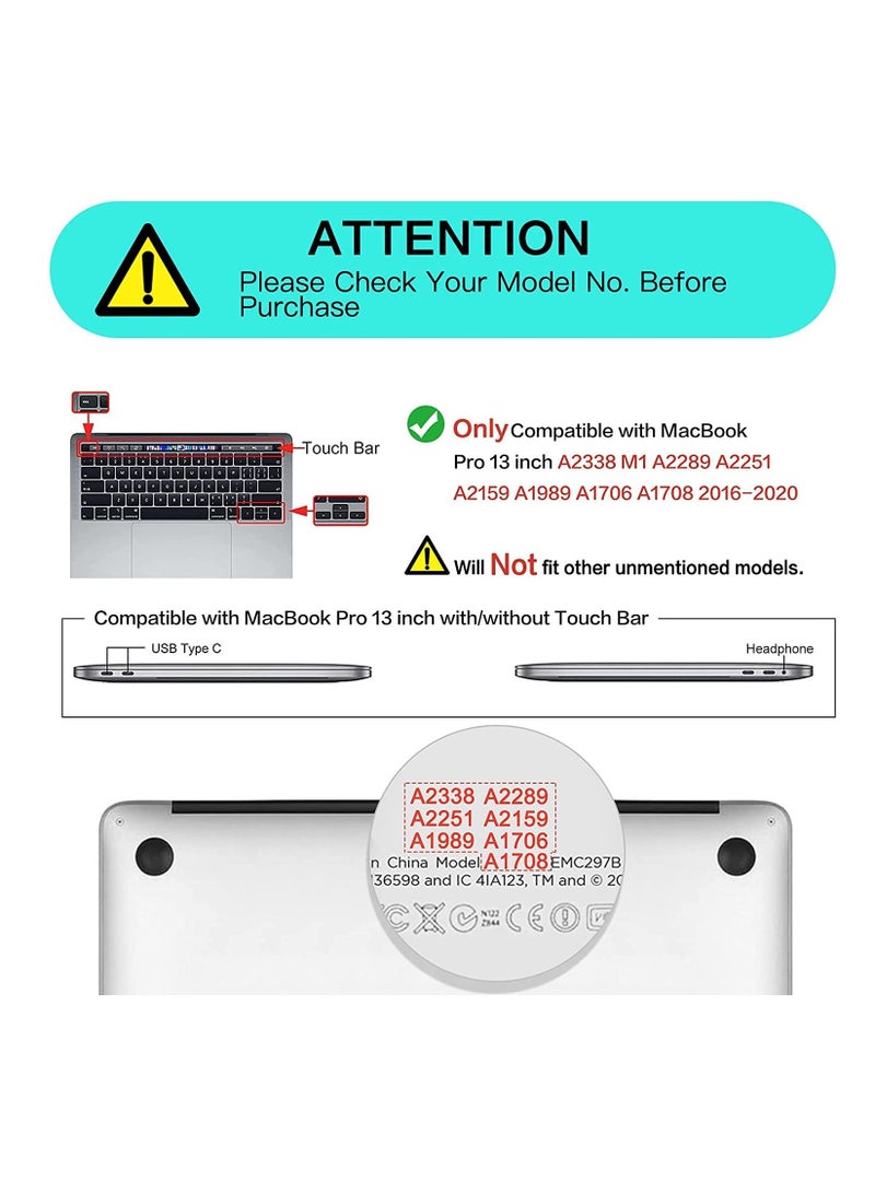 Plastic Hard Shell Case Cover with Screen Protector Compatible with MacBook New Pro 13