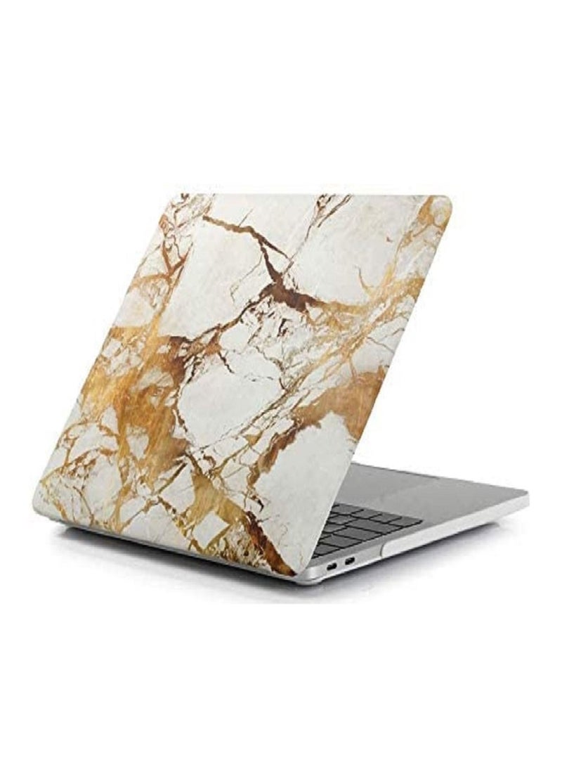 Protective Hard Shell Case Cover For MacBook Air 13 Inch With Retina Display and Touch ID Model A1932/A2179/A2337 M1 Released 2018/2019/2020 Gold Marble