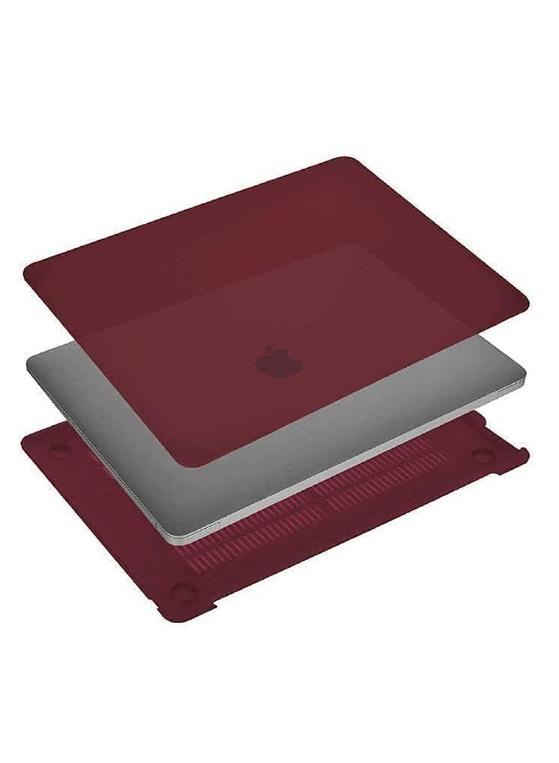 Protective Hard Shell Case Cover For MacBook Air 13 Inch With Retina Display and Touch ID Model A1932/A2179/A2337 M1 Released 2018/2019/2020 Wine Red