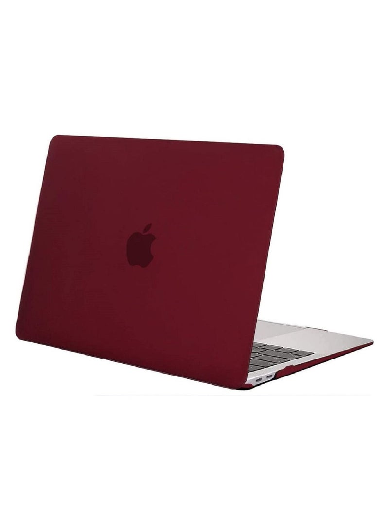 Protective Hard Shell Case Cover For MacBook Air 13 Inch With Retina Display and Touch ID Model A1932/A2179/A2337 M1 Released 2018/2019/2020 Wine Red