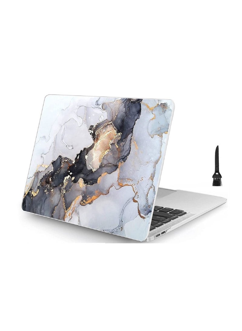 Protective Hard Shell Case Cover For MacBook Air 13 Inch With Retina Display and Touch ID Model A1932/A2179/A2337 M1 Released 2018/2019/2020 Gray Marble