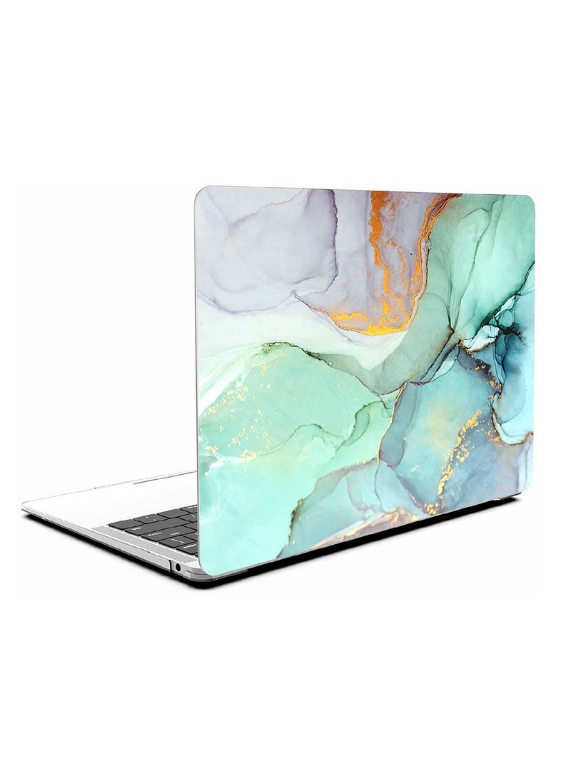 Protective Hard Shell Case Cover For MacBook Air 13 Inch With Retina Display and Touch ID Model A1932/A2179/A2337 M1 Released 2018/2019/2020 Green Marble