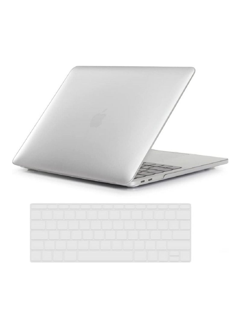 Compatible with Mac Book New Pro 13 inch Case 2018/2017/2016 Model A1988 A1708 (Non Touch Bar) Ultra Slim Plastic Hard Shell Case with US Layout Skin Keyboard Cover White