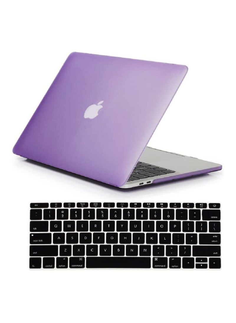 Compatible with Mac Book New Pro 13 inch Case 2018/2017/2016 Model A1988 A1708 (Non Touch Bar) Ultra Slim Plastic Hard Shell Case with US Layout English Keyboard Cover Purple