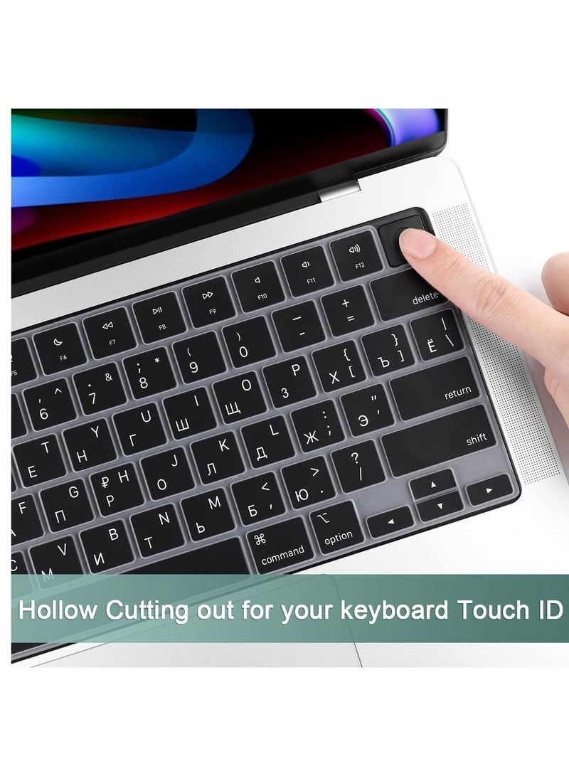 US Version Russian English Silicone Keyboard Cover Skin Compatible with 2022 MacBook Air 13.6