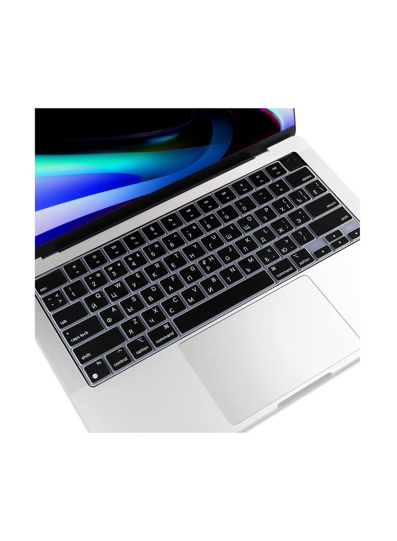 US Version Russian English Silicone Keyboard Cover Skin Compatible with 2022 MacBook Air 13.6