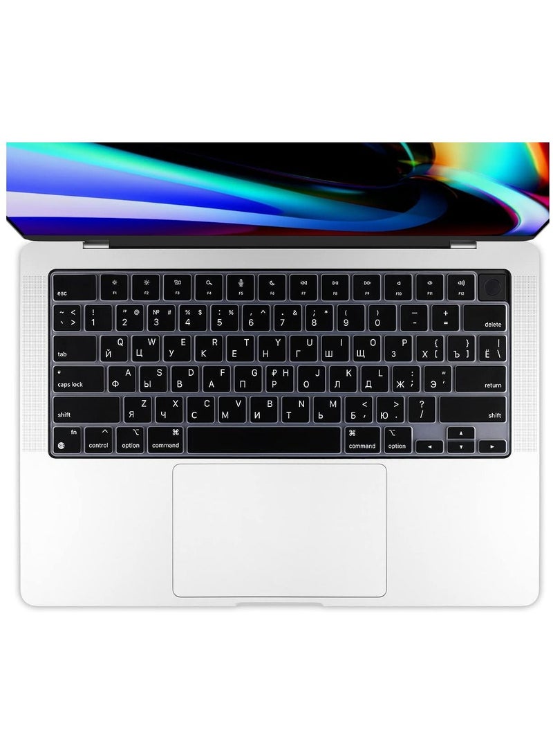 US Version Russian English Silicone Keyboard Cover Skin Compatible with 2022 MacBook Air 13.6