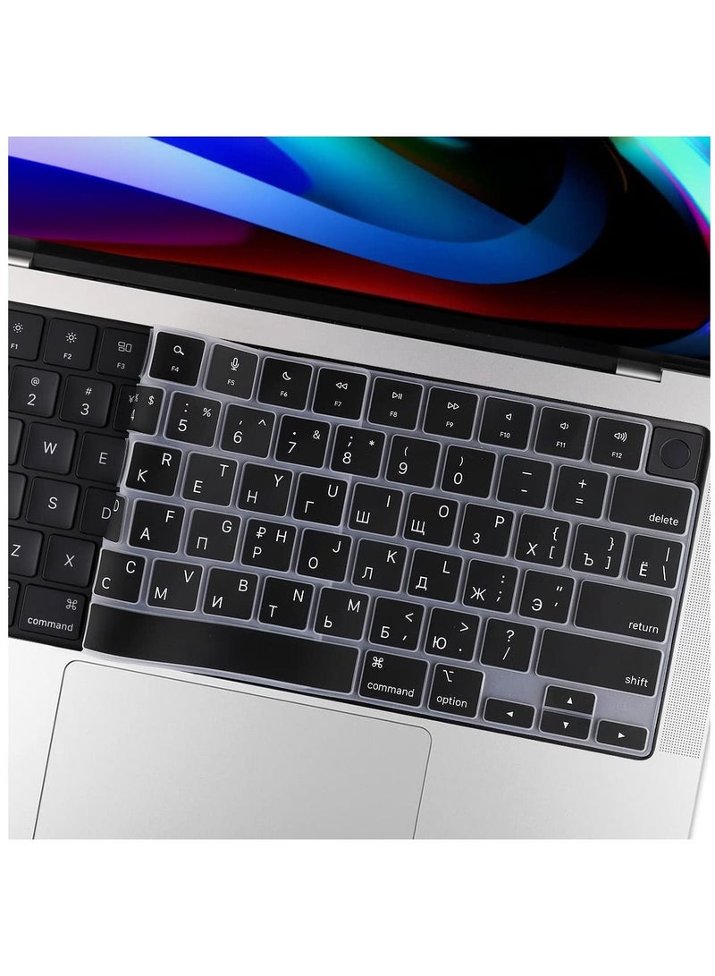 US Version Russian English Silicone Keyboard Cover Skin Compatible with 2022 MacBook Air 13.6