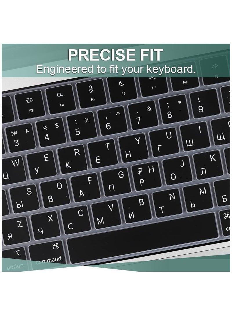 US Version Russian English Silicone Keyboard Cover Skin Compatible with 2022 MacBook Air 13.6