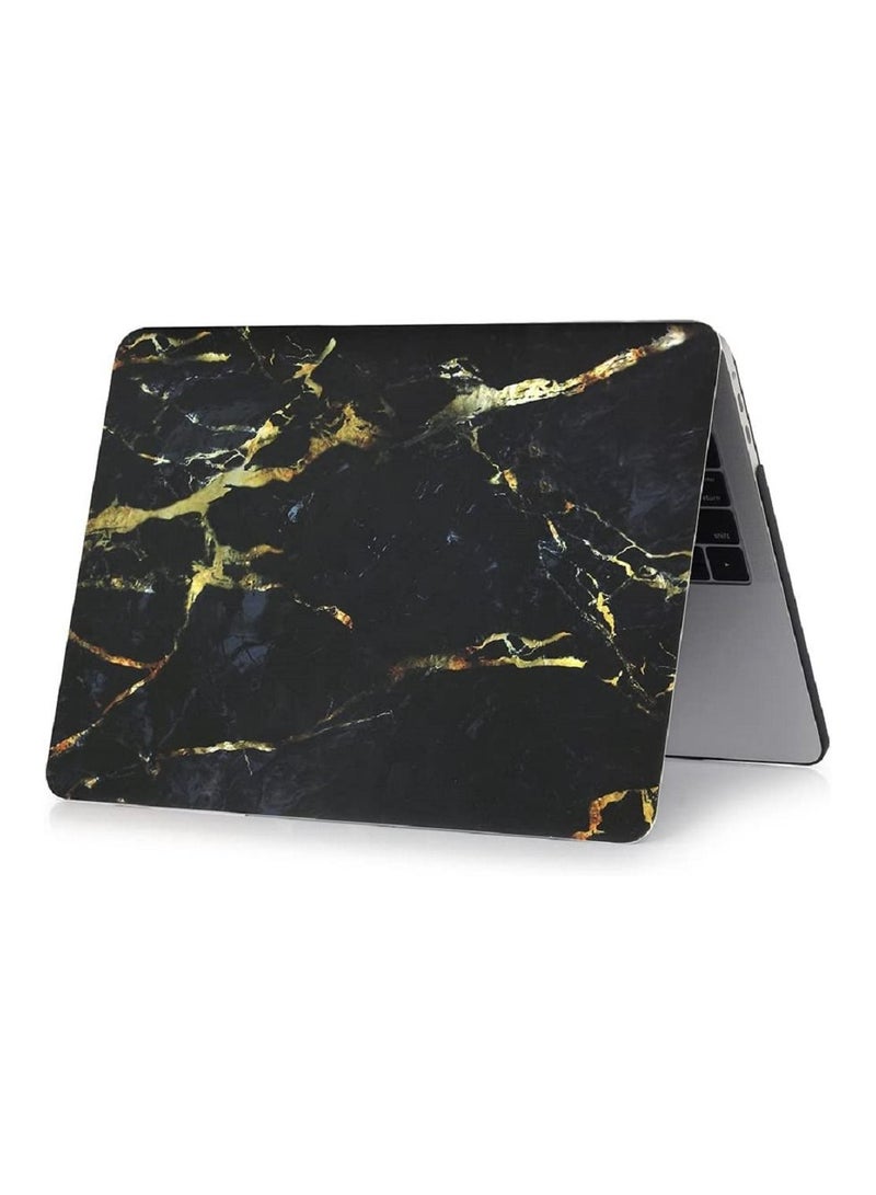 Compatible with Mac Book New Pro 13 inch Case 2018/2017/2016 Model A1988 A1708 (Non Touch Bar) Ultra Slim Plastic Hard Shell Case with US Layout English Keyboard Cover Black Gold Marble