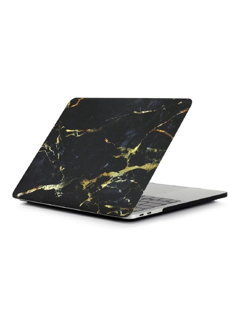 Compatible with Mac Book New Pro 13 inch Case 2018/2017/2016 Model A1988 A1708 (Non Touch Bar) Ultra Slim Plastic Hard Shell Case with US Layout English Keyboard Cover Black Gold Marble