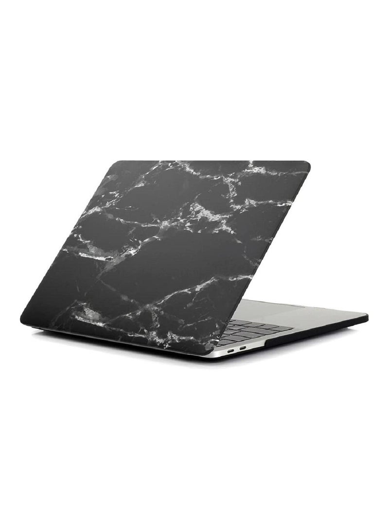 Compatible with Mac Book New Pro 13 inch Case 2018/2017/2016 Model A1988 A1708 (Non Touch Bar) Ultra Slim Plastic Hard Shell Case with US Layout English Keyboard Cover Black Marble