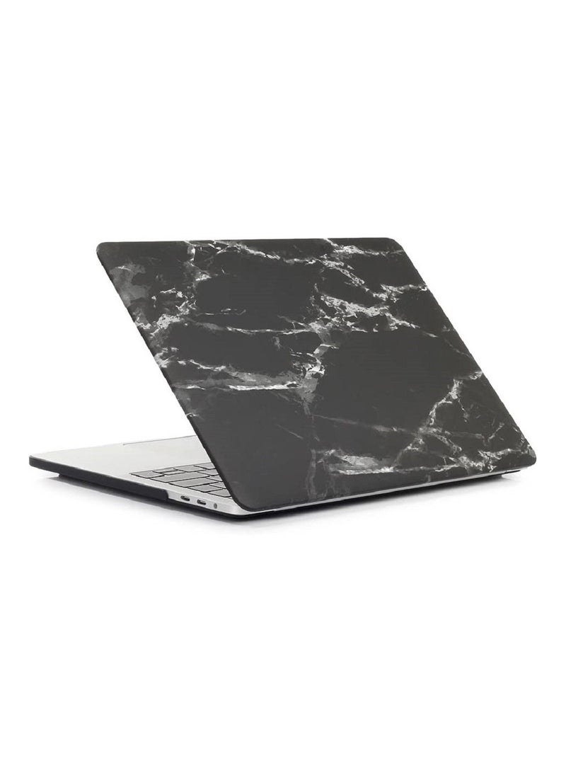 Compatible with Mac Book New Pro 13 inch Case 2018/2017/2016 Model A1988 A1708 (Non Touch Bar) Ultra Slim Plastic Hard Shell Case with US Layout English Keyboard Cover Black Marble